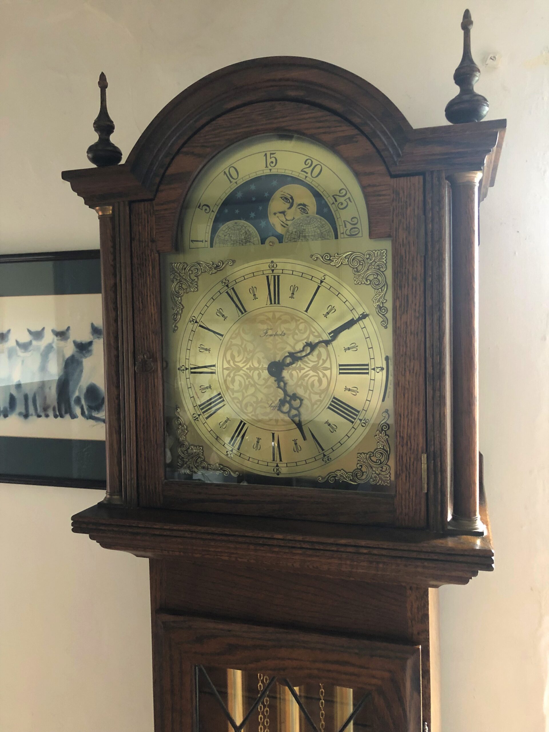 Breckland Oak Grandfather clock Sold Suffolk Clocks